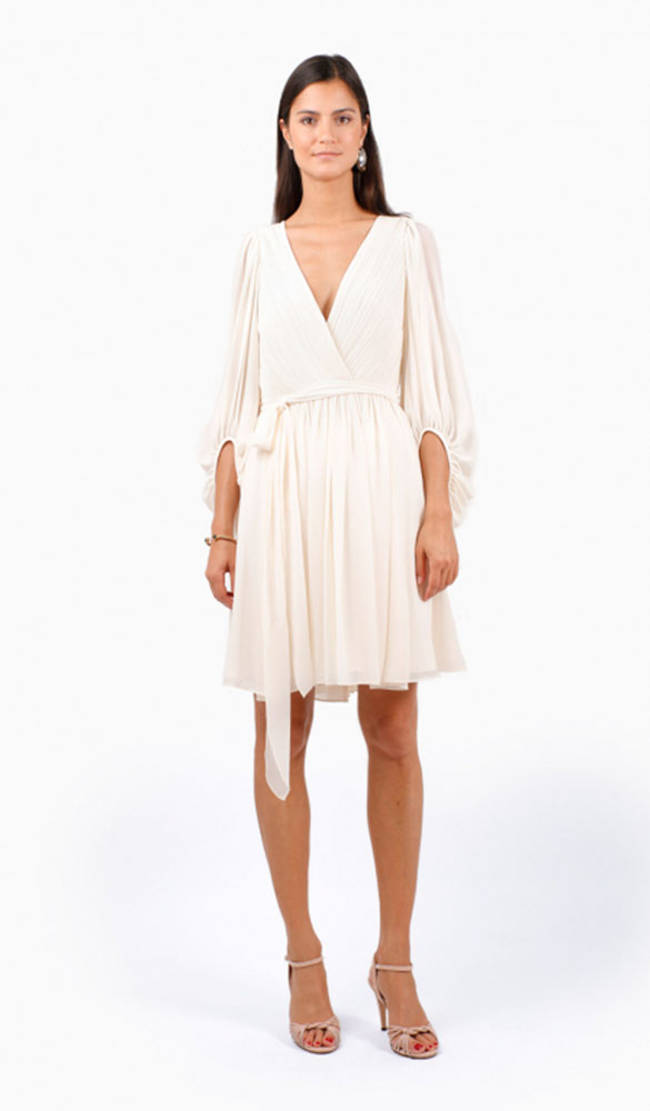 location de Robe HALSTON HERITAGE Fortuny Courte Une Robe Un Soir